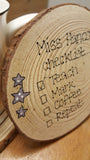 Personalised Wooden Coaster - Checklist 6292