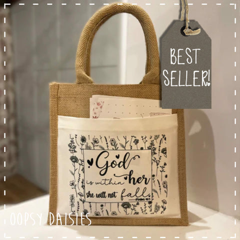 Bible / Book Jute Bag - God is Within Her 14150
