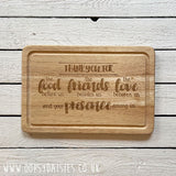 Chopping Board with Ridge Sm - His Presence (TR298) - RRP is