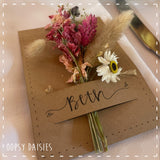 Personalised Mini Posy on Card, Name setting / Wedding Favour - Personalised 13858