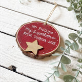 Personalised Wooden Slice with Star - My Superhero 13860