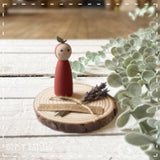 Peg Doll Scene on Log Slice - Teacher Apple 13863