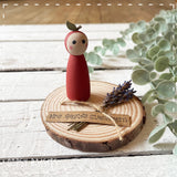 Peg Doll Scene on Log Slice - Teacher Apple 13863