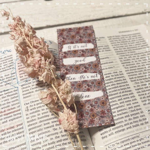 Bookmarker Brown Flower Print - He's Not Done 13875