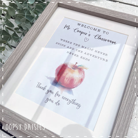 Personalised Teacher Apple Frame 13885