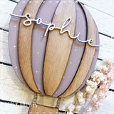 Personalised Hot Air Balloon Wall Plaque with Light 13889
