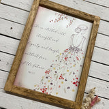 Handmade Rustic Sign Long Lg - She is Clothed 14148