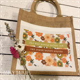 Bible / Book Jute Bag Retro Flower Print - She who Kneels 14255