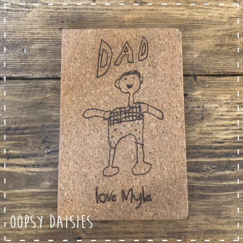 A5 Cork Notebook - Engraved with your Child's Drawing 14265