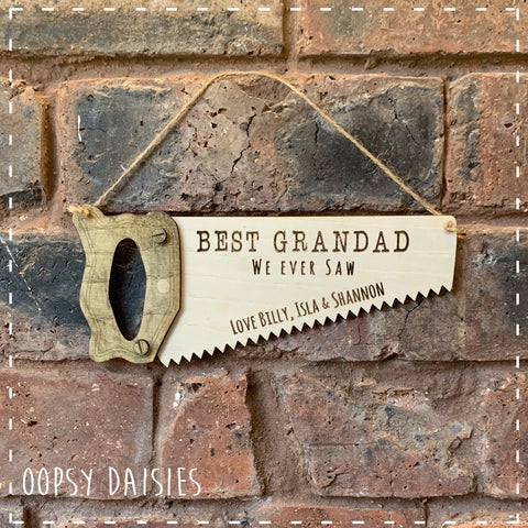 Wooden Personalised Saw Plaque 14267