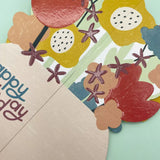 Raspberry Blossom Card 3D Fold Out - Flowers/Happy Birthday 13950