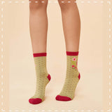 Powder Ankle Sock - Ladybird in Sage 14171