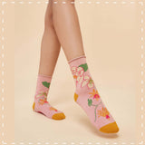 Powder Powder Ankle Sock - Tropical Flora in Petal 14165