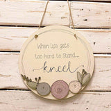 Personalised Round Plq with Round Flowers - Pastel 9823