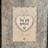 Handmade Little Sentiment Heart & Card - You are Special 10004