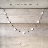 Felt Garland - White Hearts 11895