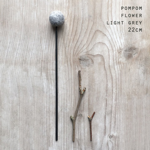 Pompom Flower - Light Grey 11898