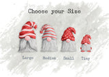 Personalised Christmas Gnome Couples Print 12201