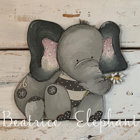 Personalised Animal Range - Beatrice Elephant Lg Plaque 9677