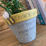 Personalised Plant Pot - Bees & Daisies 10008