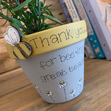 Personalised Plant Pot - Bees & Daisies 10008