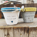 Personalised Plant Pot - Bees & Daisies 10008