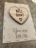 Handmade Little Sentiment Heart & Card - Well Done 10323