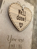 Handmade Little Sentiment Heart & Card - Well Done 10323