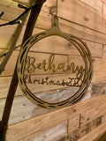 Personalised Wooden Flat Bauble 10748