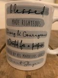 Highlights 10oz Personalised Mug - Scripture Wording Grey/Blue 10786