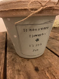 Personalised Plant Pot Md - Jute Ribbon 10855