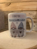 Gnomes Mug Blue & Pink - I Love you Gnome Matter Personalised 10886