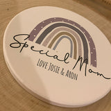 Handmade Ceramic Rainbow Coaster - Personalised 11034