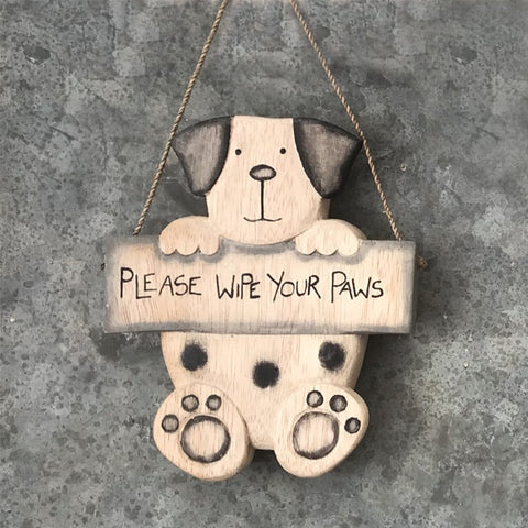 Hanging Dog - Please Wipe Your Paws 9615