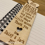 Personalised Wooden Bookmark - Heart Best Teacher 11443