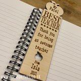 Personalised Wooden Bookmark - Apple Best Teacher 11444