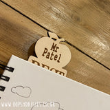 Personalised Wooden Bookmark - Apple Best Teacher 11444