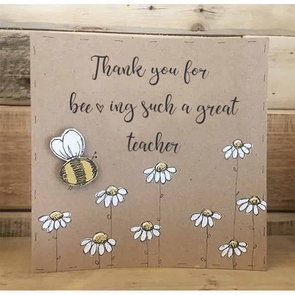 Handmade Bees & Daisies Card - Bee-ing a Great Teacher 9995