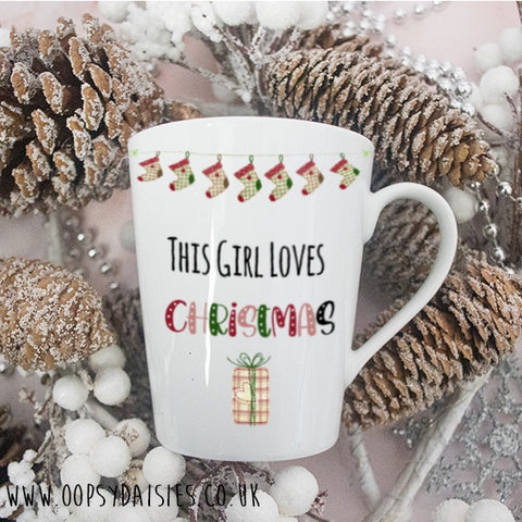 Simply Words Latte Mug - Girl Loves Christmas 12152