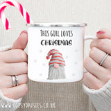 Gnome Enamel Mug - Girl Loves Christmas 12155