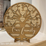 Personalised Family Tree Round Sign 12183