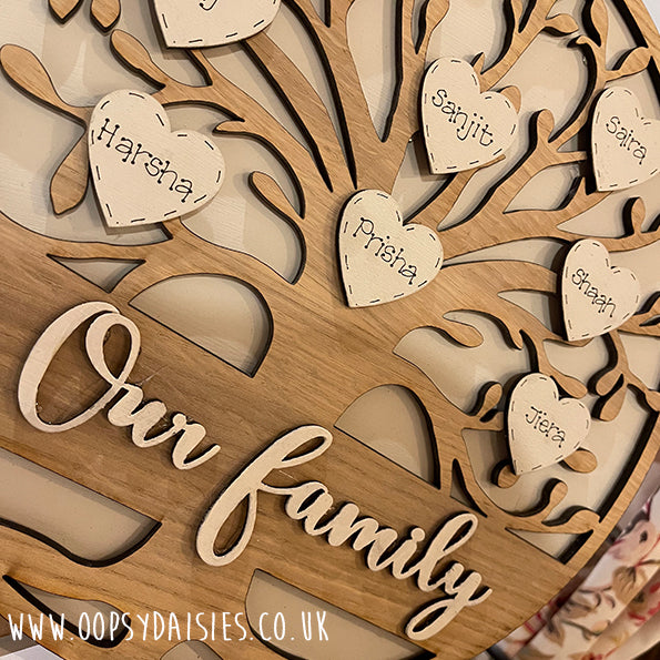 Tree Round Sign Personalised Family Tree Round Sign at Oopsy Daisies