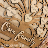 Personalised Family Tree Round Sign 12183