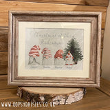 Personalised Christmas Gnome Family Print 12202