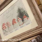 Personalised Christmas Gnome Family Print 12202