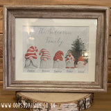 Personalised Christmas Gnome Family Print 12202