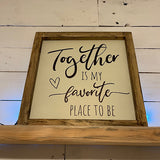 Handmade Rustic Sign Lg (30cm) - Together 12419