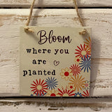 Retro Flowers Mini Plaque - Bloom 12649