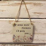 Vintage Flowers Mini Plaque - Moms Flowers 12650