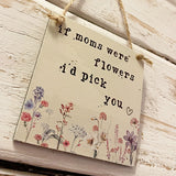 Vintage Flowers Mini Plaque - Moms Flowers 12650